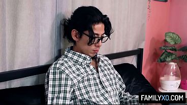 Horny Stepgranny Seduce Her Asian Stepgrandson And Gets Cumshot on Her Huge Tits